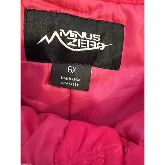 Minus Zero  Girls 6X Snow Pant Pink Water Resistant Snow Ski Sled - Picture 7 of 7